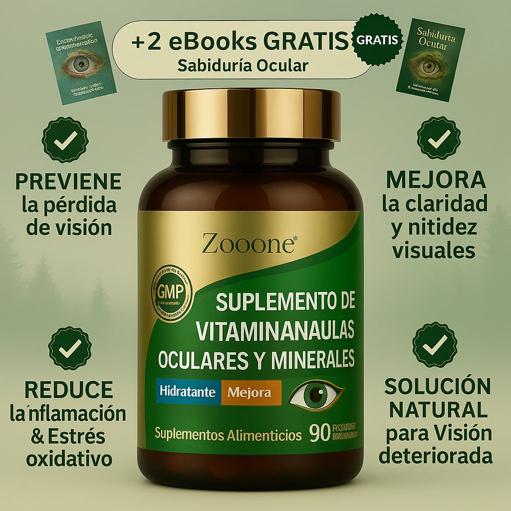 Zoone™ Luteína Vitaminas para los Ojos (Ebook + Gotas hidratantes vista)