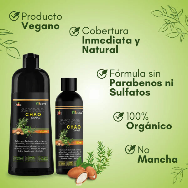 Shampoo  Chao Canas  + Tratamiento 3 en 1